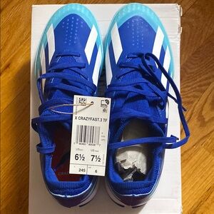 Adidas Blue and White Crazyfast.3 TF Shoes